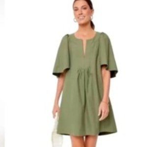 Tuckernuck Pomander Place Finley Flutter Sleeve Dress Olive